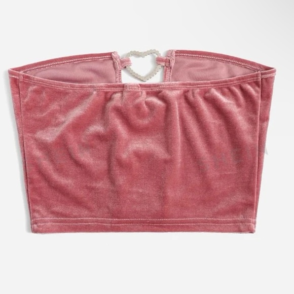 SHEIN Pink Velvet Heart Sparkly Detail Top - Picture 7 of 8